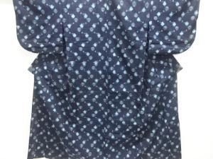 アンティーク　木綿本場久留米絣　抽象模様単衣着物